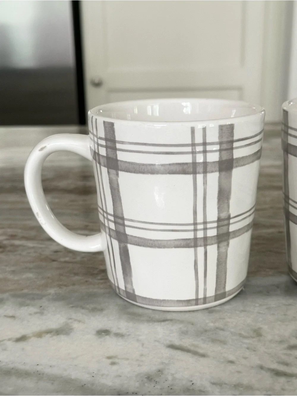 Fall Plaid China Mugs Set of 2